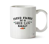 Hippowarehouse Proud Owner of a mini lop Rabbit Printed Mug Cup Ceramic 10oz