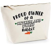 Hippowarehouse Proud owner of a netherland dwarf rabbit printed make up cosmetic wash bag 18x19x9cm
