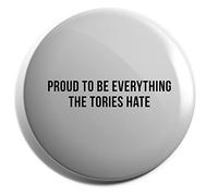 Hippowarehouse Proud To Be Everything The Tories Hate Badge Various Sizes 38mm 50mm 75mm