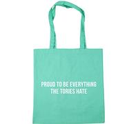 Hippowarehouse Proud To Be Everything The Tories Hate Tote Shopping Gym Beach Bag 42cm x38cm, 10 litres