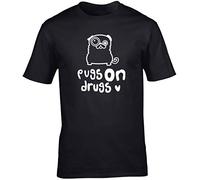 Hippowarehouse Pugs on Drugs Unisex Short Sleeve t-Shirt Black