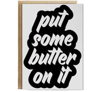 Hippowarehouse Put Some butter On It Birthday Card A5 Personalised with envelope for him for her Funny Cards for Men and Women Blank inside option