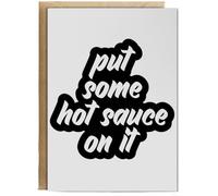 Hippowarehouse Put Some hot sauce On It Birthday Card A5 Personalised with envelope for him for her Funny Cards for Men and Women Blank inside option