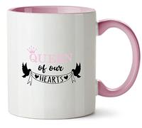Hippowarehouse Queen Elizabeth - Queen of Our Hearts Printed Mug Various Colour Options Ceramic Cup Kitchenware 11oz