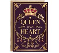Hippowarehouse Queen of My Heart valentines day Birthday Card A5 Personalised with envelope for him for her Funny Cards for Men and Women Blank inside option