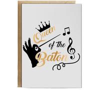 Hippowarehouse Queen Of The Baton Birthday Card A5 Personalised with envelope for him for her Funny Cards for Men and Women Blank inside option