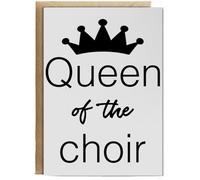 Hippowarehouse Queen Of The Choir Birthday Card A5 Personalised with envelope for him for her Funny Cards for Men and Women Blank inside option