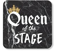 Hippowarehouse Queen of the Stage pack of 2 coasters gloss finish durable backing 9cm x 9cm