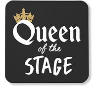 Hippowarehouse Queen of the Stage pack of 2 coasters gloss finish durable backing 9cm x 9cm