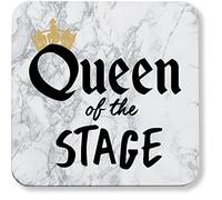 Hippowarehouse Queen of the Stage pack of 2 coasters gloss finish durable backing 9cm x 9cm