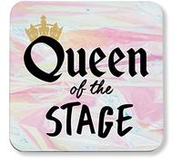 Hippowarehouse Queen of the Stage pack of 2 coasters gloss finish durable backing 9cm x 9cm