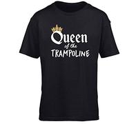Hippowarehouse Queen of The Trampoline Trampolining Kids Children's Short Sleeve t-Shirt Black