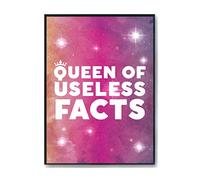 Hippowarehouse Queen of Useless Facts Printed Poster A4 Wall Art Design Classroom Room Gym Office Décor