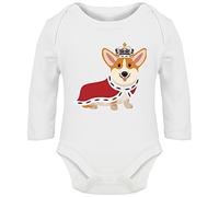Hippowarehouse Queen's Jubilee Corgi Dog baby vest bodysuit (long sleeve) boys girls
