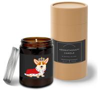 Hippowarehouse Queen's Jubilee Corgi Dog Candle Aromatherapy 40hr Scented Gift Set Anxiety Relief Sleep Vegan 200g R