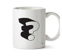 Hippowarehouse Question Mark Block Printed Mug Cup Ceramic 10oz
