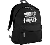 HippoWarehouse Quint's Amity Island Great White Shark Fishing est.1975 Backpack ruck Sack Dimensions: 31 x 42 x 21 cm Capacity: 18 litres