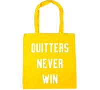 Hippowarehouse Quitters Never Win Tote Shopping Gym Beach Bag 42cm x38cm, 10 litres