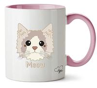 Hippowarehouse Ragdoll cat - Meow Printed Mug Various Colour Options Ceramic Cup Kitchenware 11oz