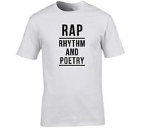 Hippowarehouse Rap - Rhythm and Poetry Unisex Short Sleeve t-Shirt (Specific Size Guide in Description) White