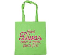 Hippowarehouse Real Divas enter a room, purse first Tote Shopping Gym Beach Bag 42cm x38cm, 10 litres
