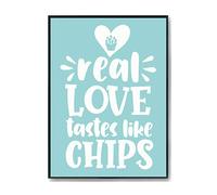 Hippowarehouse Real love tastes like Chips Printed Poster A2 Wall Art Design Classroom Room Gym Office Décor