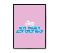 Hippowarehouse Real Women Ride Their Own Motorcycle Motorbike Biker Printed Poster A3 Wall Art Design Classroom Room Gym Office Décor