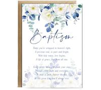 Hippowarehouse Religious Card Baptism Poem Personalised Card A6 with envelope for him for her Funny Cards for Men and Women Blank inside option