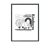Hippowarehouse Remember choose kindness positive affirmation flowers Printed Poster A3 Wall Art Design Classroom Room Gym Office Décor