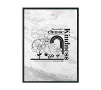 Hippowarehouse Remember choose kindness positive affirmation flowers Printed Poster A3 Wall Art Design Classroom Room Gym Office Décor