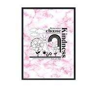 Hippowarehouse Remember choose kindness positive affirmation flowers Printed Poster A3 Wall Art Design Classroom Room Gym Office Décor