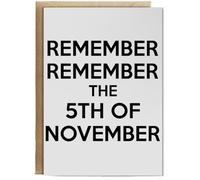 Hippowarehouse Remember Remember the 5th of november Personalised Card A6 with envelope for him for her Funny Cards for Men and Women Blank inside option