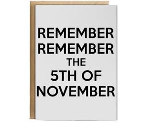 Hippowarehouse Remember Remember the 5th of november Personalised Card A6 with envelope for him for her Funny Cards for Men and Women Blank inside option