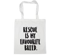 Hippowarehouse Rescue is my favourite breed Tote Shopping Gym Beach Bag 42cm x38cm, 10 litres