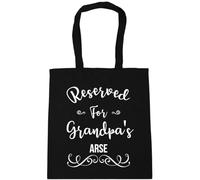 Hippowarehouse Reserved For Grandpa's Arse Tote Shopping Gym Beach Bag 42cm x38cm, 10 litres