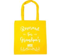 Hippowarehouse Reserved For Grandpa's Arse Tote Shopping Gym Beach Bag 42cm x38cm, 10 litres