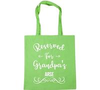 Hippowarehouse Reserved For Grandpa's Arse Tote Shopping Gym Beach Bag 42cm x38cm, 10 litres