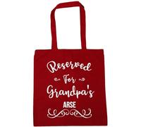 Hippowarehouse Reserved For Grandpa's Arse Tote Shopping Gym Beach Bag 42cm x38cm, 10 litres