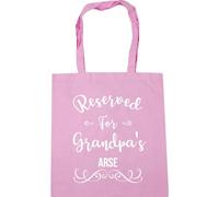 Hippowarehouse Reserved For Grandpa's Arse Tote Shopping Gym Beach Bag 42cm x38cm, 10 litres