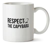 Hippowarehouse Respect the Capybara Printed Mug Various Colour Options Ceramic Cup Kitchenware 10oz