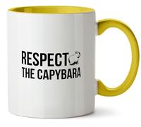 Hippowarehouse Respect The Capybara Printed Mug Various Colour Options Ceramic Cup Kitchenware 11oz