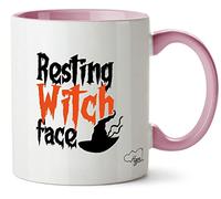 Hippowarehouse Resting Witch face Halloween Hat Printed Mug Various Colour Options Ceramic Cup Kitchenware 11oz