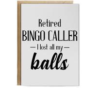 Hippowarehouse Retired Bingo Caller I lost all my balls Birthday Card A5 Personalised with envelope for him for her Funny Cards for Men and Women Blank inside option