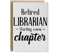 Hippowarehouse Retired Librarian Starting a New Chapter Personalised Card A6 with envelope for him for her Funny Cards for Men and Women Blank inside option