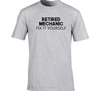 Hippowarehouse Retired Mechanic Fix it Yourself Unisex Short Sleeve t-Shirt (Specific Size Guide in Description) Grey