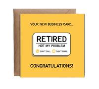 Hippowarehouse Retired Not My Problem Congratulations Personalised Card. 15cm x 15cm with envelope for him for her Funny Cards for Men and Women Blank inside option