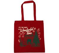 Hippowarehouse Retro Christmas Cosy by the Fire Its the Most Wonderful Time Tote Shopping Gym Beach Bag 42cm x38cm, 10 litres