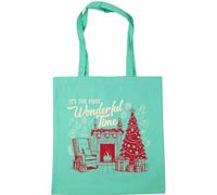 Hippowarehouse Retro Christmas Cosy by the Fire Its the Most Wonderful Time Tote Shopping Gym Beach Bag 42cm x38cm, 10 litres