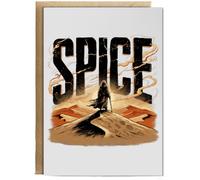 Hippowarehouse Retro Spice Sci Fi Desert Fantasy Artwork Personalised Card A6 with envelope for him for her Funny Cards for Men and Women Blank inside option