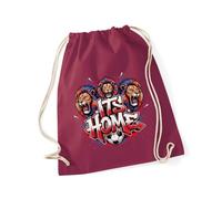 Hippowarehouse Retro Three Lions Champions of the World Football England Fan Drawstring Cotton School Gym Bag 37cm x 46cm, 12 litres